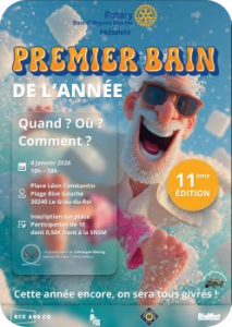 1er bain de l'année au Grau-du-Roi